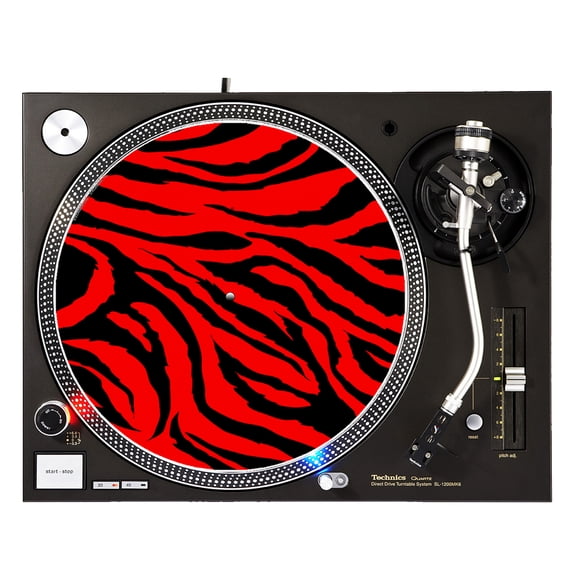 KuzmarK™ 12" DJ Turntable Slipmat - Red Zebra
