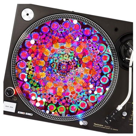 KuzmarK™ 12" DJ Turntable Slipmat - Color Splatter Trip DJ