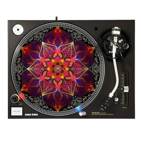 KuzmarK™ 12" DJ Turntable Slipmat - Red Flower