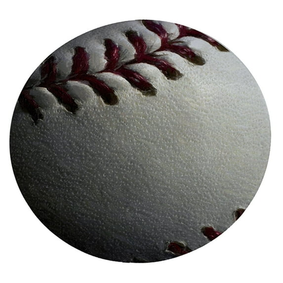 KuzmarK 12" Round Glass Cutting Board - Baseball Painting