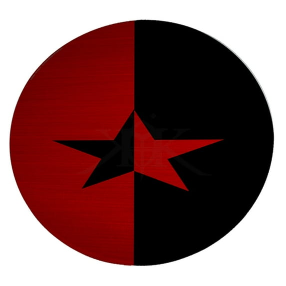 KuzmarK 12" Round Glass Cutting Board - Black Star
