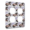 thumbnail image 1 of KuzmarK™ 2 Gang AC Outlet Wall Plate - Bay Overo Pinto Indian War Pony Horse Modern Art by Denise Every, 1 of 1