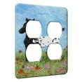 thumbnail image 1 of KuzmarK™ 2 Gang AC Outlet Wall Plate - Black Blanket Appaloosa Foal with Wildflowers Horse Art by Denise Every, 1 of 1