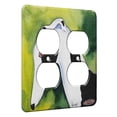 thumbnail image 1 of KuzmarK™ 2 Gang AC Outlet Wall Plate - Black Spotted Greyhound Head Study Abstract Dog Art by Denise Every, 1 of 1