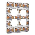 thumbnail image 1 of KuzmarK™ 2 Gang AC Outlet Wall Plate - Blue Chinese Shar Pei Puppy Monarch Butterfly Fairy Dog Modern Art by Denise Every, 1 of 1