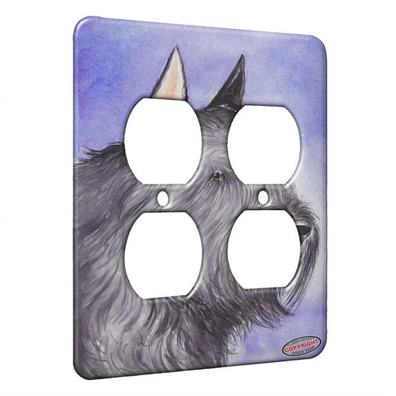KuzmarK™ 2 Gang AC Outlet Wall Plate - Bouvier de Flanders Dog Art by Denise Every
