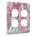thumbnail image 1 of KuzmarK™ 2 Gang AC Outlet Wall Plate - Chinchilla Silver Persian Kitty Fairies with Pink Dogwood Cat Art by Denise Every, 1 of 1