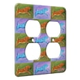 thumbnail image 1 of KuzmarK™ 2 Gang AC Outlet Wall Plate - Chinese Shar Pei Fawn Horsecoat Full Speed Ahead Dog Pattern Art by Denise Every, 1 of 1