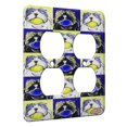 thumbnail image 1 of KuzmarK™ 2 Gang AC Outlet Wall Plate - English Bulldog Play Ball Dog Pattern Art by Denise Every, 1 of 1