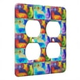 thumbnail image 1 of KuzmarK™ 2 Gang AC Outlet Wall Plate - Four Colorful Two Tone Kitties Abstract Cat Pattern Art by Denise Every, 1 of 1