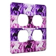 thumbnail image 1 of KuzmarK™ 2 Gang AC Outlet Wall Plate - Piebald Gypsy Cob with Lilacs and Violets Horse Pink Pattern Art by Denise Every, 1 of 1