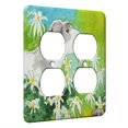 thumbnail image 1 of KuzmarK™ 2 Gang AC Outlet Wall Plate - Sealyham Terrier with Daisies Dog Art by Denise Every, 1 of 1