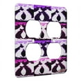 thumbnail image 1 of KuzmarK™ 2 Gang AC Outlet Wall Plate - Whacky Tuxedo Maine Coon Kitties Abstract Cat Pink Pattern Art by Denise Every, 1 of 1
