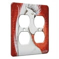 thumbnail image 1 of KuzmarK™ 2 Gang AC Outlet Wall Plate - White Andalusian Stallion Abstract Horse Art by Denise Every, 1 of 1