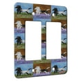 thumbnail image 1 of KuzmarK™ 2 Gang Rocker Wall Plate - Black Blanket Appaloosa Foal with Wildflowers Horse Pattern Art by Denise Every, 1 of 1