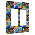 thumbnail image 1 of KuzmarK™ 2 Gang Rocker Wall Plate - Six Very Colorful Two Tone Kitties Abstract Cat Pattern Art by Denise Every, 1 of 1