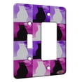 thumbnail image 1 of KuzmarK™ 2 Gang Single Toggle / Single Duplex Rocker Wall Plate - Black Cat with Full Moon Abstract Cat Pink Pattern Art by Denise Every, 1 of 1