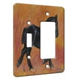thumbnail image 1 of KuzmarK™ 2 Gang Single Toggle / Single Duplex Rocker Wall Plate - Black Percheron Draft Horse in Autumn Trotting Horse Art by Denise Every, 1 of 1