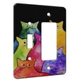 thumbnail image 1 of KuzmarK™ 2 Gang Single Toggle / Single Duplex Rocker Wall Plate - Colorful Tie Dyed Kitties Art by Denise Every, 1 of 1