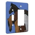 thumbnail image 1 of KuzmarK™ 2 Gang Single Toggle / Single Duplex Rocker Wall Plate - Four American Quarter Horses Horse Art by Denise Every, 1 of 1