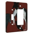 thumbnail image 1 of KuzmarK™ 2 Gang Single Toggle / Single Duplex Rocker Wall Plate - Indian War Pony with Wolf and Ravens Horse Art by Denise Every, 1 of 1
