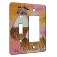 thumbnail image 1 of KuzmarK™ 2 Gang Single Toggle / Single Duplex Rocker Wall Plate - Siamese Cats Tahiti Kitties Abstract Cat Art by Denise Every, 1 of 1