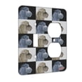 thumbnail image 1 of KuzmarK™ 2 Gang Single Toggle / Single Duplex Wall Plate - Blue Chinese Shar Pei on Black Dog Pattern Art by Denise Every, 1 of 1