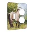 thumbnail image 1 of KuzmarK™ 2 Gang Single Toggle / Single Duplex Wall Plate - Norwegian Fjord Horse in Summer Horse Art by Denise Every, 1 of 1