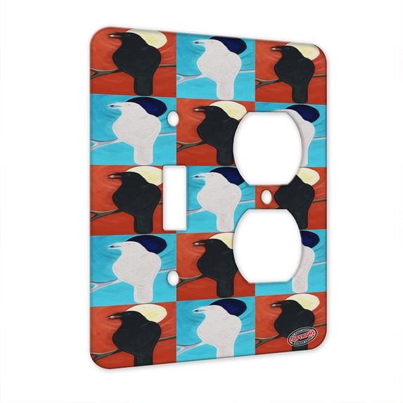 KuzmarK™ 2 Gang Single Toggle / Single Duplex Wall Plate - Tidbit Pattern Art by Denise Every