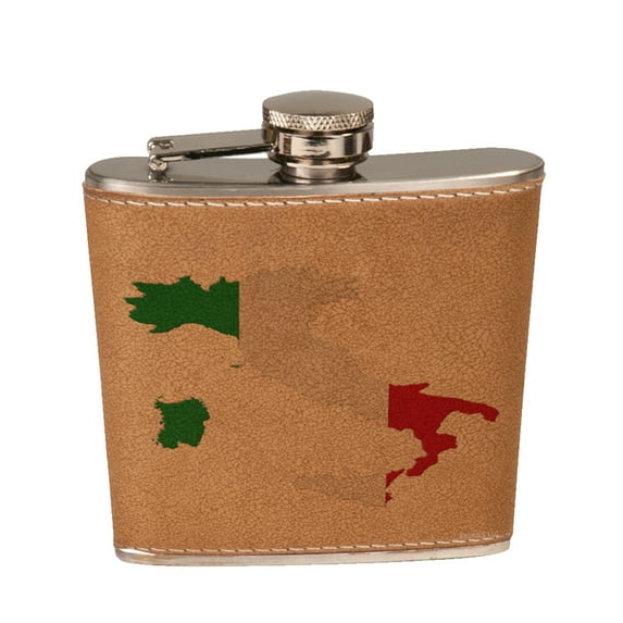 KuzmarK 6 oz. Leather Pocket Hip Liquor Flask - Italy
