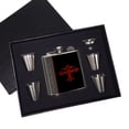 thumbnail image 1 of KuzmarK 6 oz. Stainless Steel Flask Set in Black Presentation Box -  In God We Trust, 1 of 2