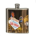 thumbnail image 1 of KuzmarK 6 oz. Stainless Steel Pocket Hip Liquor Flask - Fabulous Las Vegas, 1 of 1