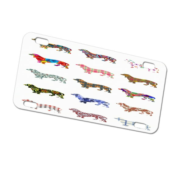 KuzmarK Automobile Car Tag License Plate - Daschund Dog
