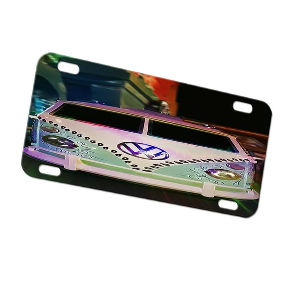 KuzmarK Automobile Car Tag License Plate -  Volkswagon Van Art