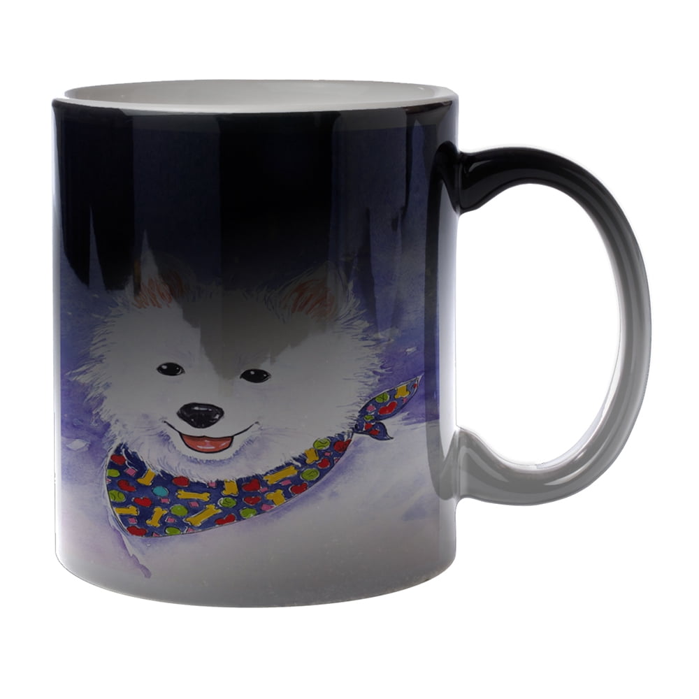 KuzmarK Black Heat Morph Color Changing Coffee Cup Mug 11 Ounce - American  Eskimo Dog Eskie Art by Denise Every - Walmart.com