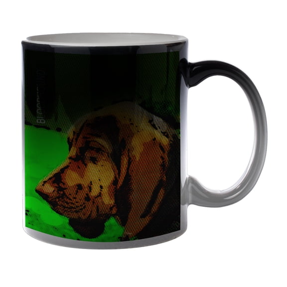 KuzmarK Black Heat Morph Color Changing Coffee Cup Mug 11 Ounce - Bloodhound Comic Strip