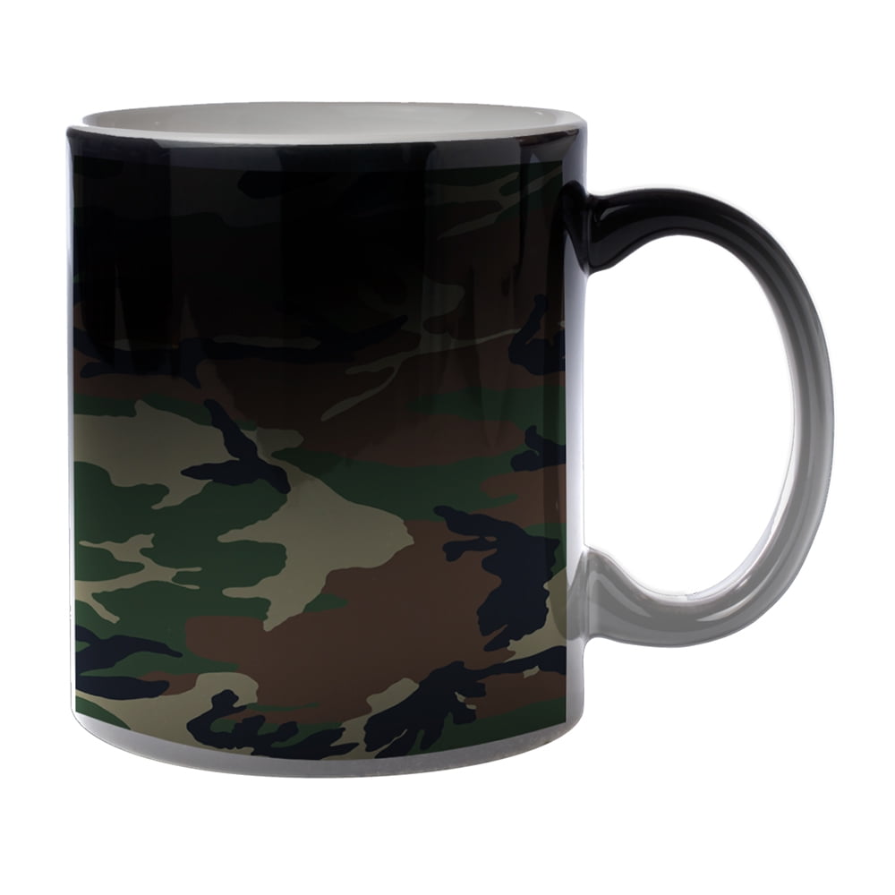 KuzmarK Black Heat Morph Color Changing Coffee Cup Mug 11 Ounce - Camouflage