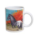 thumbnail image 1 of KuzmarK Coffee Cup Mug 11 Ounce -  Black Blanket Appaloosa in Autumn Horse Art by Denise Every, 1 of 1