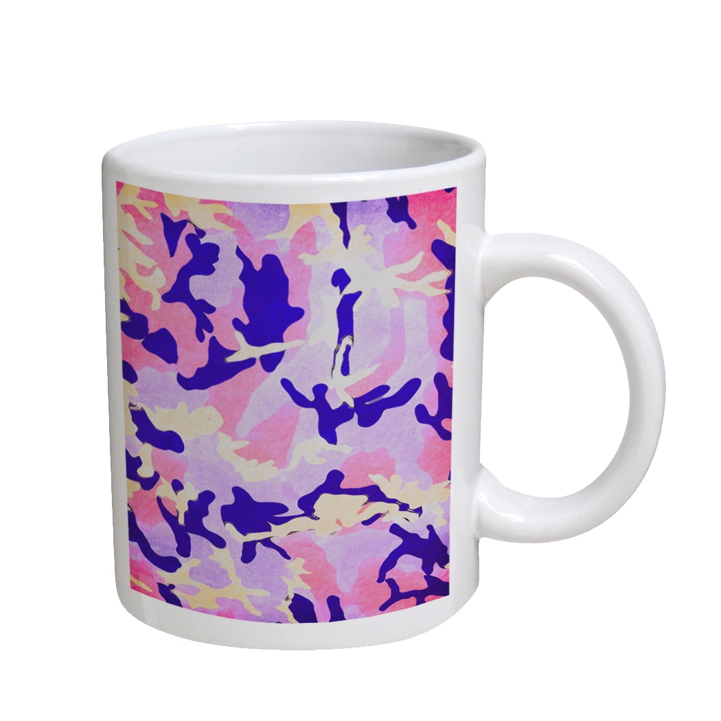 KuzmarK Coffee Cup Mug 11 Ounce - Purple Camouflage