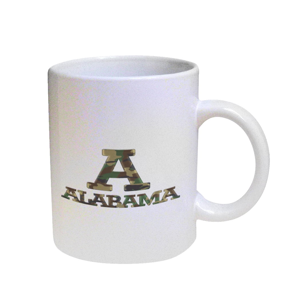 KuzmarK Coffee Cup Mug Pearl Iridescent White - Alabama Camouflage