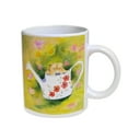 thumbnail image 1 of KuzmarK Coffee Cup Mug Pearl Iridescent White - Chinese Shar-Pei Puppy in Watering Can with Flowers Art by Denise Every, 1 of 2