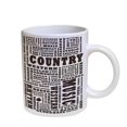 thumbnail image 1 of KuzmarK Coffee Cup Mug Pearl Iridescent White - Country Music, 1 of 2