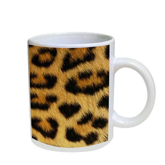 KuzmarK Coffee Cup Mug Pearl Iridescent White - Leopard