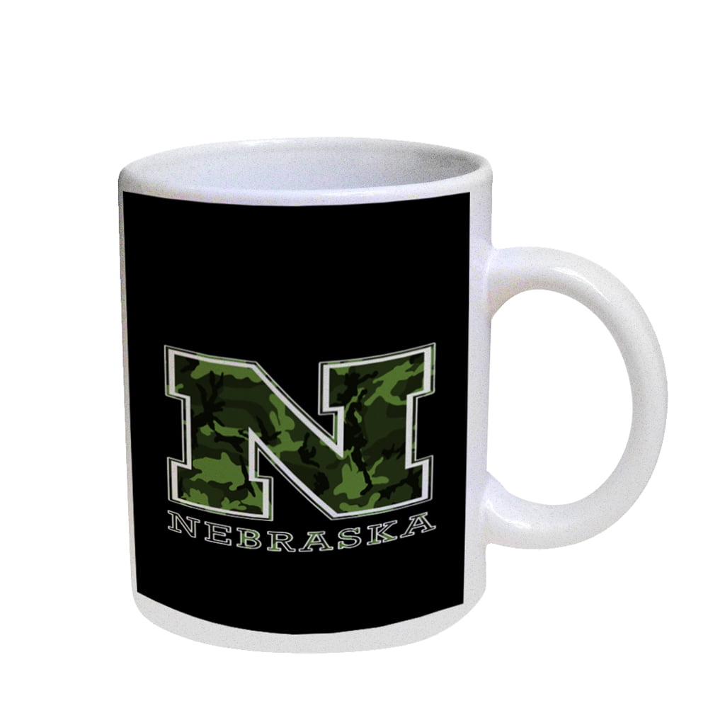 KuzmarK Coffee Cup Mug Pearl Iridescent White - Nebraska Camouflage