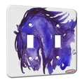 thumbnail image 1 of KuzmarK™ Double Gang Switch Wall Plate - Andalusian in Purple and Blue Abstract Horse Art by Denise Every, 1 of 1