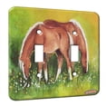 thumbnail image 1 of KuzmarK™ Double Gang Switch Wall Plate - Belgian Yearlings in Summer Draft Horse Art by Denise Every, 1 of 1