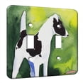 thumbnail image 1 of KuzmarK™ Double Gang Switch Wall Plate - Black Smooth Fox Terrier Abstract Dog Art by Denise Every, 1 of 1