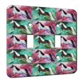 thumbnail image 1 of KuzmarK™ Double Gang Switch Wall Plate - Blue Roan Tennessee Walking Horse Horse Pattern Art by Denise Every, 1 of 1