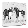 thumbnail image 1 of KuzmarK™ Double Gang Switch Wall Plate - Clydesdale Drawing pen and ink black white Art by Denise Every, 1 of 1