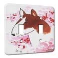 thumbnail image 1 of KuzmarK™ Double Gang Switch Wall Plate - Colored Bull Terrier with Cherry Blossoms Abstract Dog Art by Denise Every, 1 of 1
